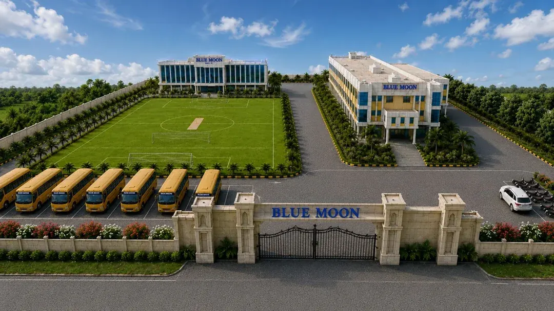 Aerial view of Blue Moon English Medium School