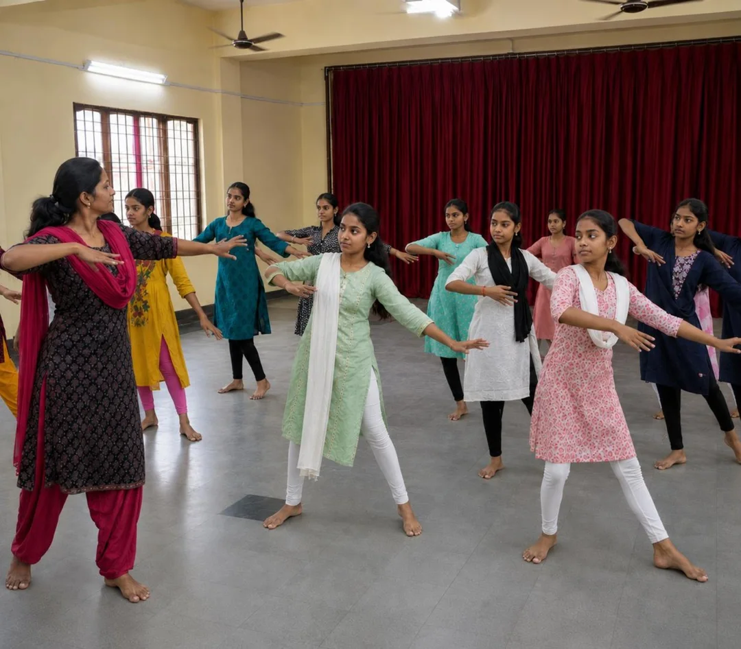 Student cultural activity at Blue Moon School