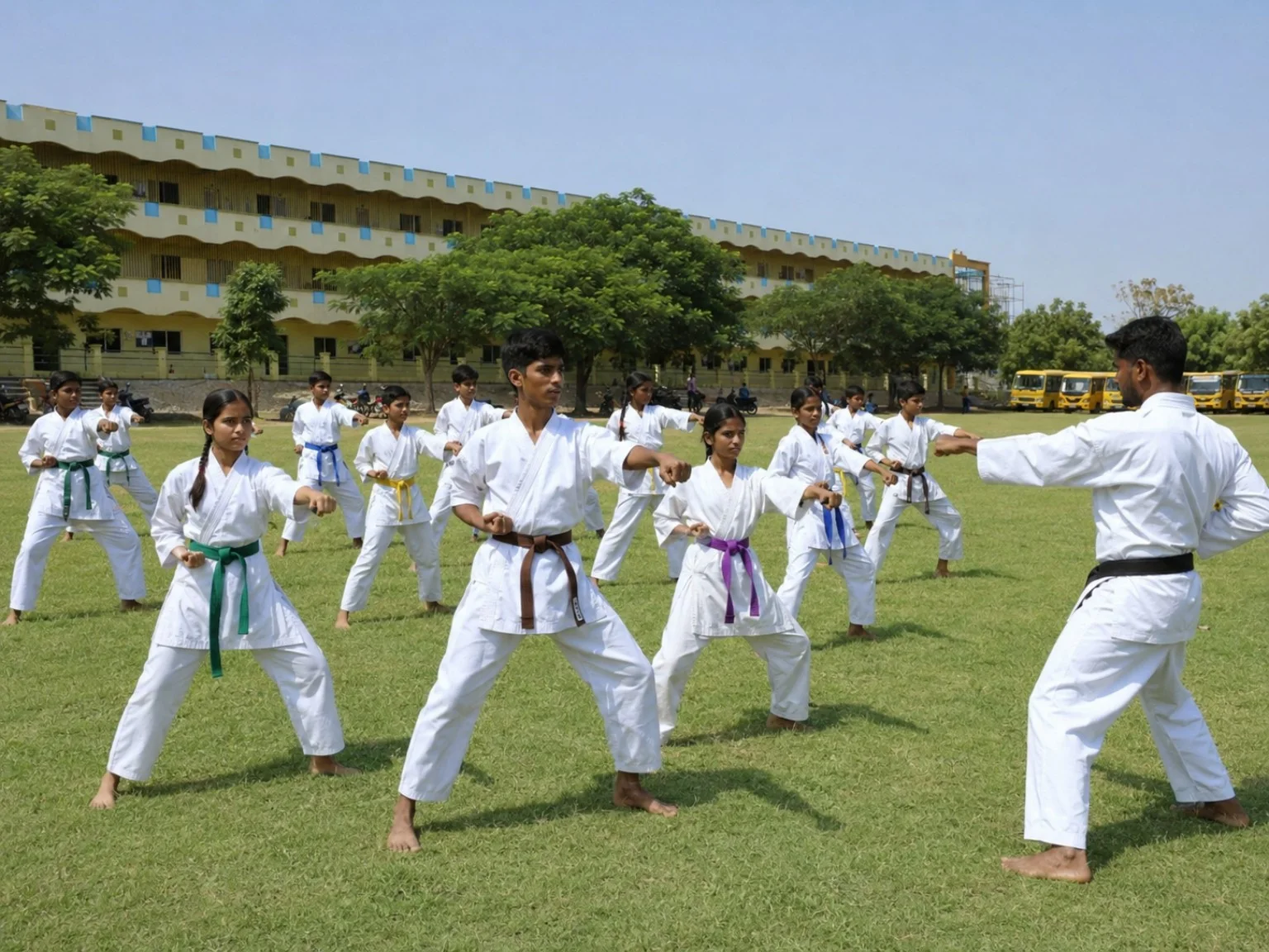 Karate activity at Blue Moon School